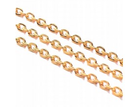 Łańcuszek do biżuterii 3x5x0.8mm 1metr k. złoty