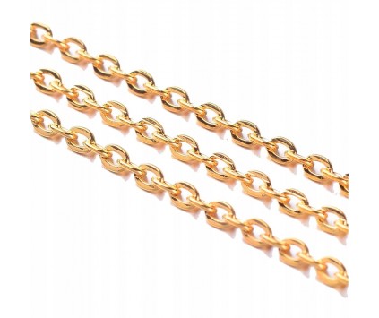 Łańcuszek do biżuterii 3x5x0.8mm 1metr k. złoty