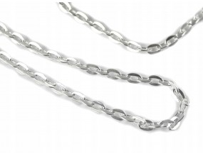 Łańcuszek do biżuterii 4.1x3x0.5mm Metal kolor Srebrny Jasny 1metr