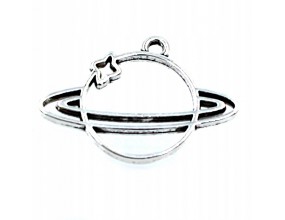 Zawieszka metalowa charms PLANETA 27x19mm 2szt