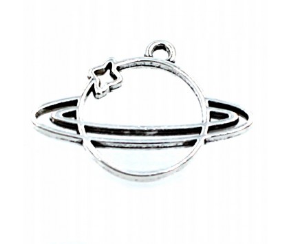 Zawieszka metalowa charms PLANETA 27x19mm 2szt