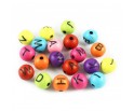 Koraliki LITERKI Alfabet Kulki 8mm Mix Kolor 20szt