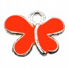 Zawieszka emaliowana Motyl 13x10mm 1szt Pomarańcz