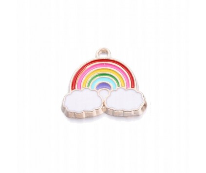 Zawieszka emaliowana TĘCZA 20x20x2mm 1szt