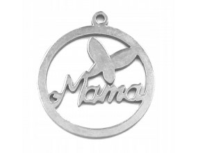 Zawieszka Charms MAMA Stal Nierdzewna MOTYL 1szt