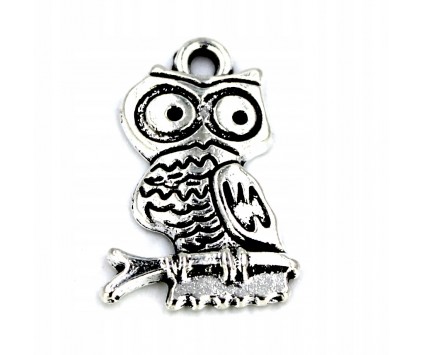 Zawieszka metalowa charms SOWA HALLOWEEN 22x15mm 2szt