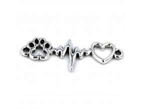 Łącznik Metalowy Łapka Bicie Serca 34x8mm 1szt