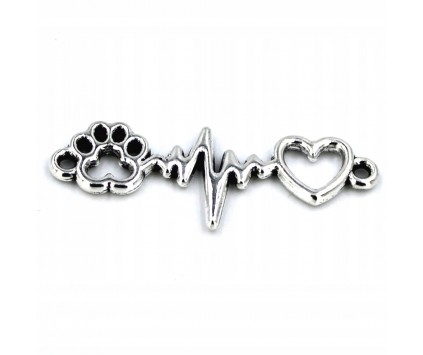 Łącznik Metalowy Łapka Bicie Serca 34x8mm 1szt
