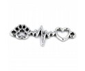 Łącznik Metalowy Łapka Bicie Serca 34x8mm 1szt