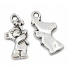 Zawieszka Metalowa Wisiorek Charms Miś Misie Miśki 19x9mm Srebrny 3szt