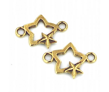 Łącznik do bransoletek GWIAZDA 28x13 mm 2szt metal