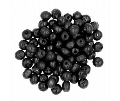 Koraliki Drewniane do Biżuterii Kula Drewno Czarne 6mm 50szt