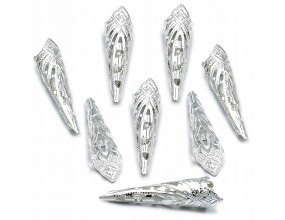 Nakładka Rożek Stożek na Koralik Ozdoba Kolczyków Metal Srebrna 36x8mm 8szt