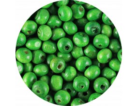 KORALIKI DREWNIANE DO BIŻUTERII ZIELONE 6mm 150szt