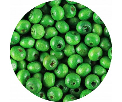 KORALIKI DREWNIANE DO BIŻUTERII ZIELONE 6mm 150szt