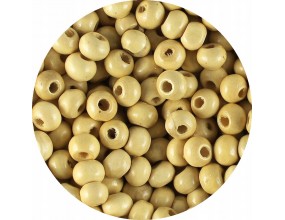 KORALIKI DREWNIANE DO BIŻUTERII BEŻOWE ECRU 6mm 150szt