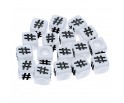 KORALIKI ZNAK HASHTAG KRZYŻYK BIAŁE 7mm 20 szt