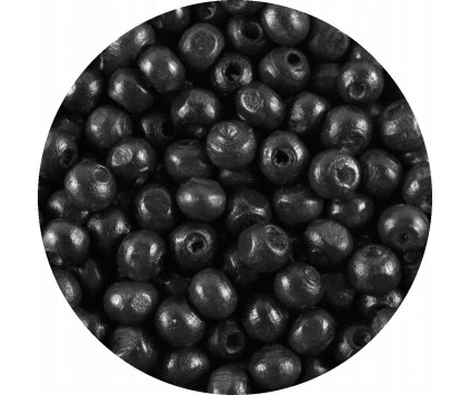 KORALIKI DREWNIANE DO BIŻUTERII CZARNE 6mm 150szt