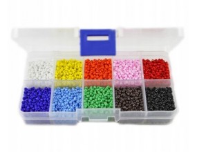 ZESTAW KORALIKI DROBNE 2mm ORGANIZER SEEDS 100gram