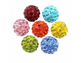 NOWE KOLORY KORALIKI SHAMBALLA 10mm 10szt MIX