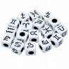 MIX KORALIKI SYMBOL ZNAKI ZODIAKU BIAŁE 7mm 10szt