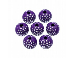 Koraliki ozdobne Fiolet Ciemny 8mm 20szt akrylowe