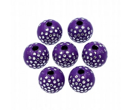 Koraliki ozdobne Fiolet Ciemny 8mm 20szt akrylowe