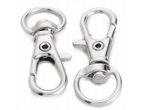KARABIŃCZYK RYBKA Baza Brelok Zapięcie do Kluczy Torby Srebrny 30mm 10szt