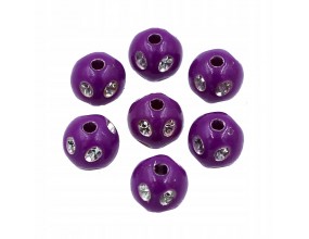 KORALIKI ZDOBIONE CIEMNY FIOLET 8mm 20szt AKRYLOWE