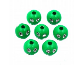 KORALIKI ZDOBIONE ZIELONE 8mm 20szt AKRYLOWE
