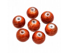KORALIKI SZKLANE SPECTRA 8mm POMARAŃCZOWY 10SZT