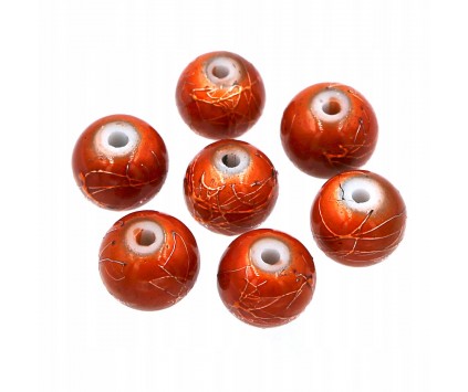 KORALIKI SZKLANE SPECTRA 8mm POMARAŃCZOWY 10SZT