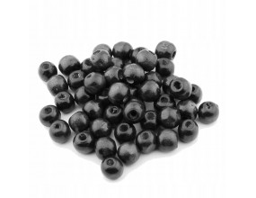 KORALIKI DREWNIANE DREWNO CZARNE 10mm 50szt KULA