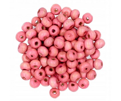 Koraliki Drewniane Kula Drewno Róż Jasny 6mm 50szt
