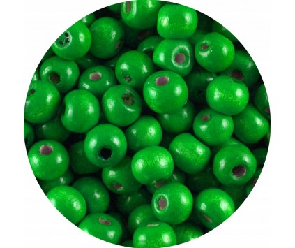 KORALIKI DREWNIANE DREWNO ZIELONE 8mm 100sz KULE