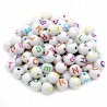 Koraliki LITERKI Alfabet Kule Kulki 8mm Mix 100szt
