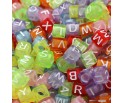 Koraliki LITERKI LITERY Kolorowe Alfabet Kostki 6mm Mix 100szt