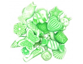 Koraliki Akrylowe Pastelowe Mix 20szt Zielone