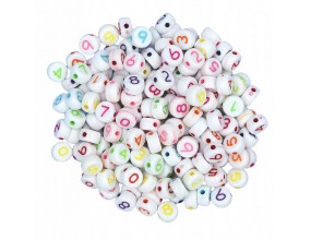 Koraliki CYFRY Cyferki Okrągłe Mix 7mm 100szt
