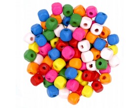 Koraliki KOSTKI drewniane Kostka 8x8mm Mix 100szt
