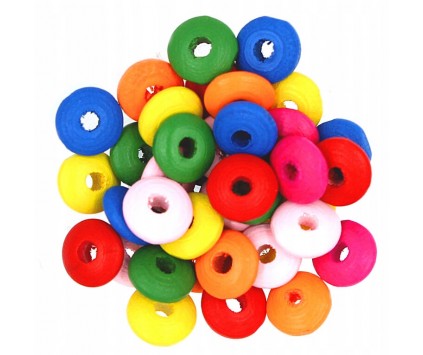 Koraliki OPONKI Dyski drewniane 10x4mm Mix 20szt