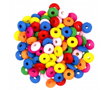 Koraliki OPONKI Dyski drewniane 10x4mm Mix 100szt