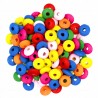 Koraliki OPONKI Dyski drewniane 10x4mm Mix 100szt