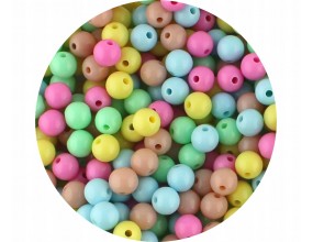 MIX KULE Koraliki Kulka KULKI 8mm PASTELOWE GŁADKIE 100szt