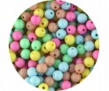 MIX KULE Koraliki Kulka KULKI 8mm PASTELOWE GŁADKIE 100szt