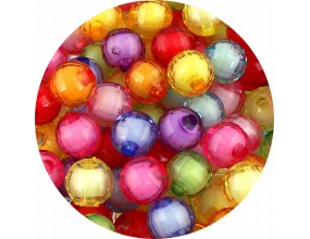 Koraliki Szlifowane "Koralik w Koraliku "Kule akrylowe 10mm Mix 50szt