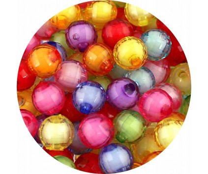 Koraliki Szlifowane "Koralik w Koraliku "Kule akrylowe 10mm Mix 50szt