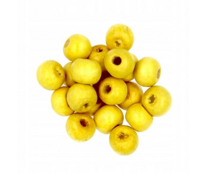 Koraliki Drewniane Naturalne Kule 8mm 20szt Żółte