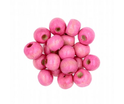 Koraliki Drewniane Kule 8mm 20szt Różowe jasne