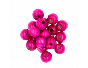 Koraliki Drewniane Kule 8mm 20szt Różowe ciemne